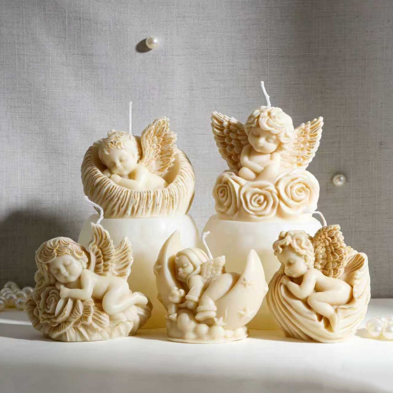 Candle Making Books - Cute Rose Wings Angel Shaped Silicone