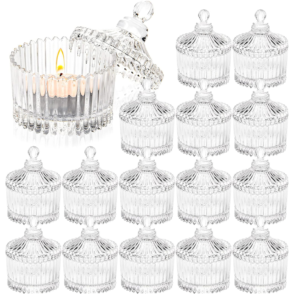 Candle Making Glass - Votive Candle Holders with Lids, Tealight
