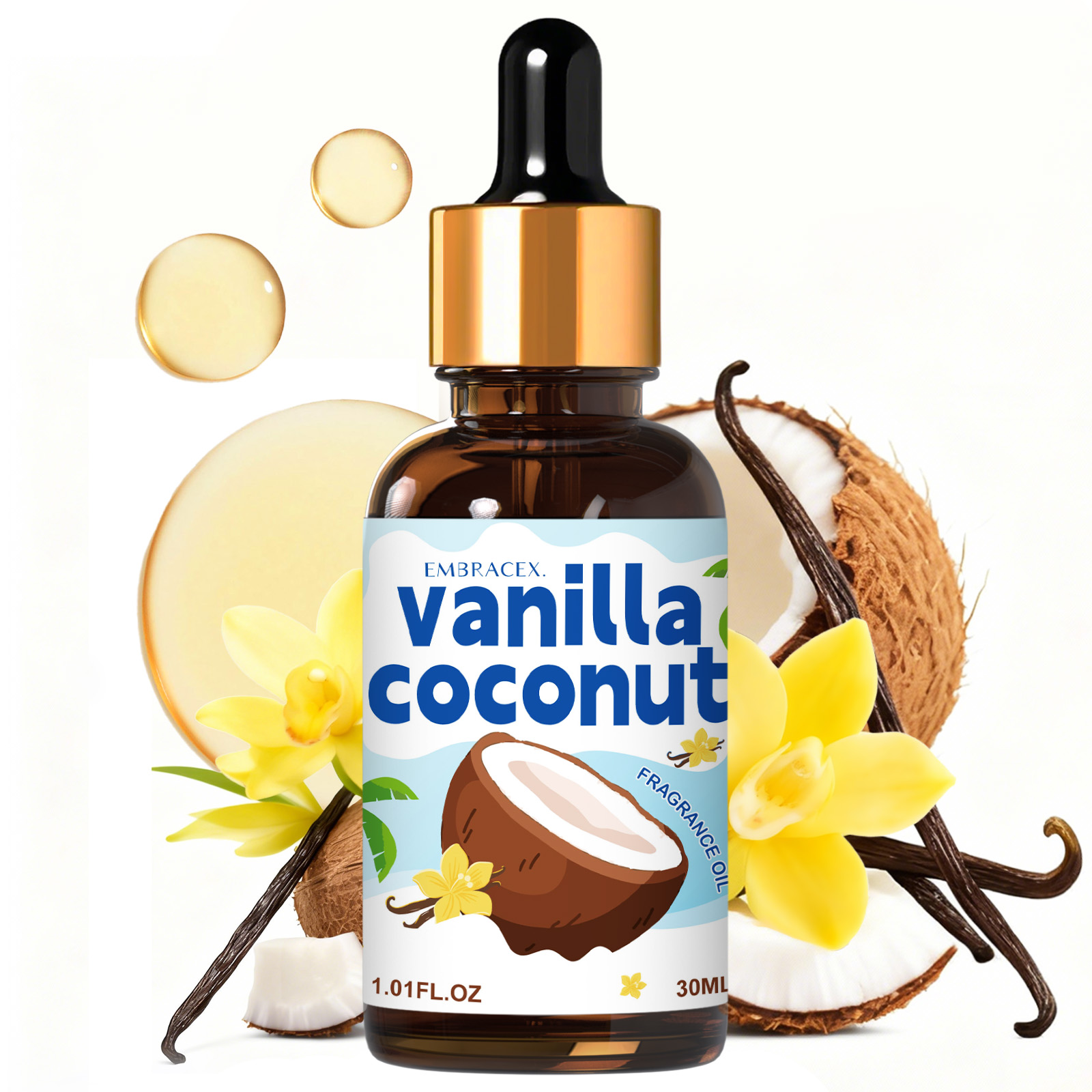 Candle Making Essentials - 30ml Vanilla Coconut Essential Oil Sweet