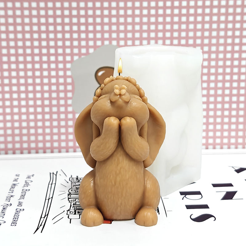 Candle Making Books - Prayer Rabbit Candle Mold Silicone DIY