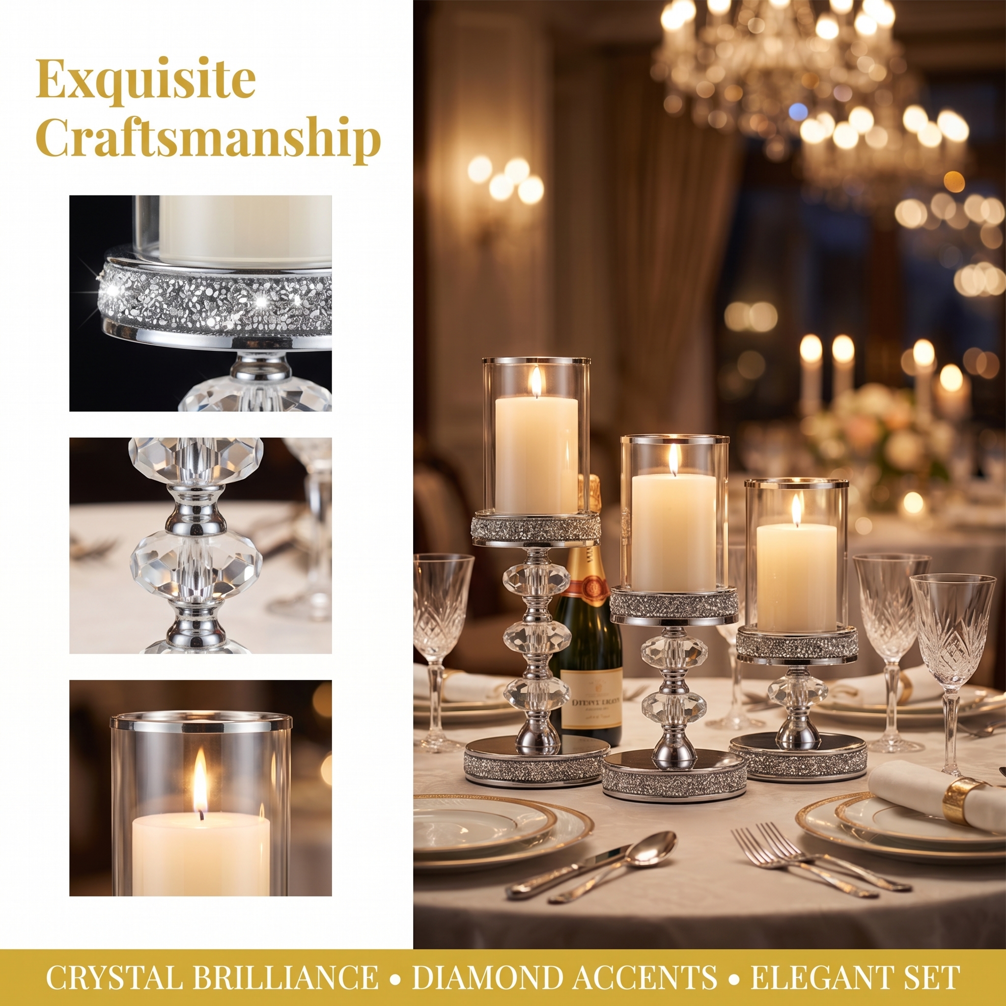 Luxury Crystal Pillar Candle H - Candle Making Glass ulasan dan harga