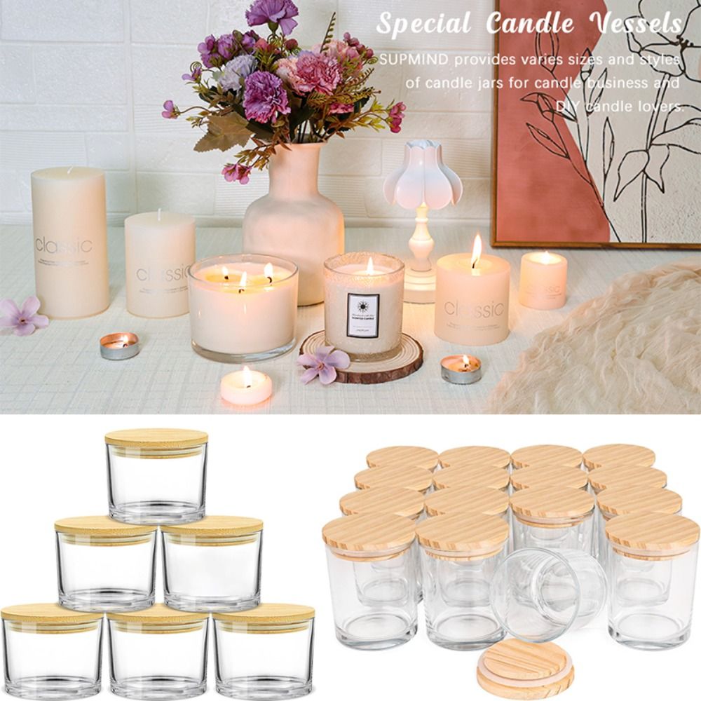 Clear Glass Candle Jars Transp - Candle Making Glass ulasan dan harga