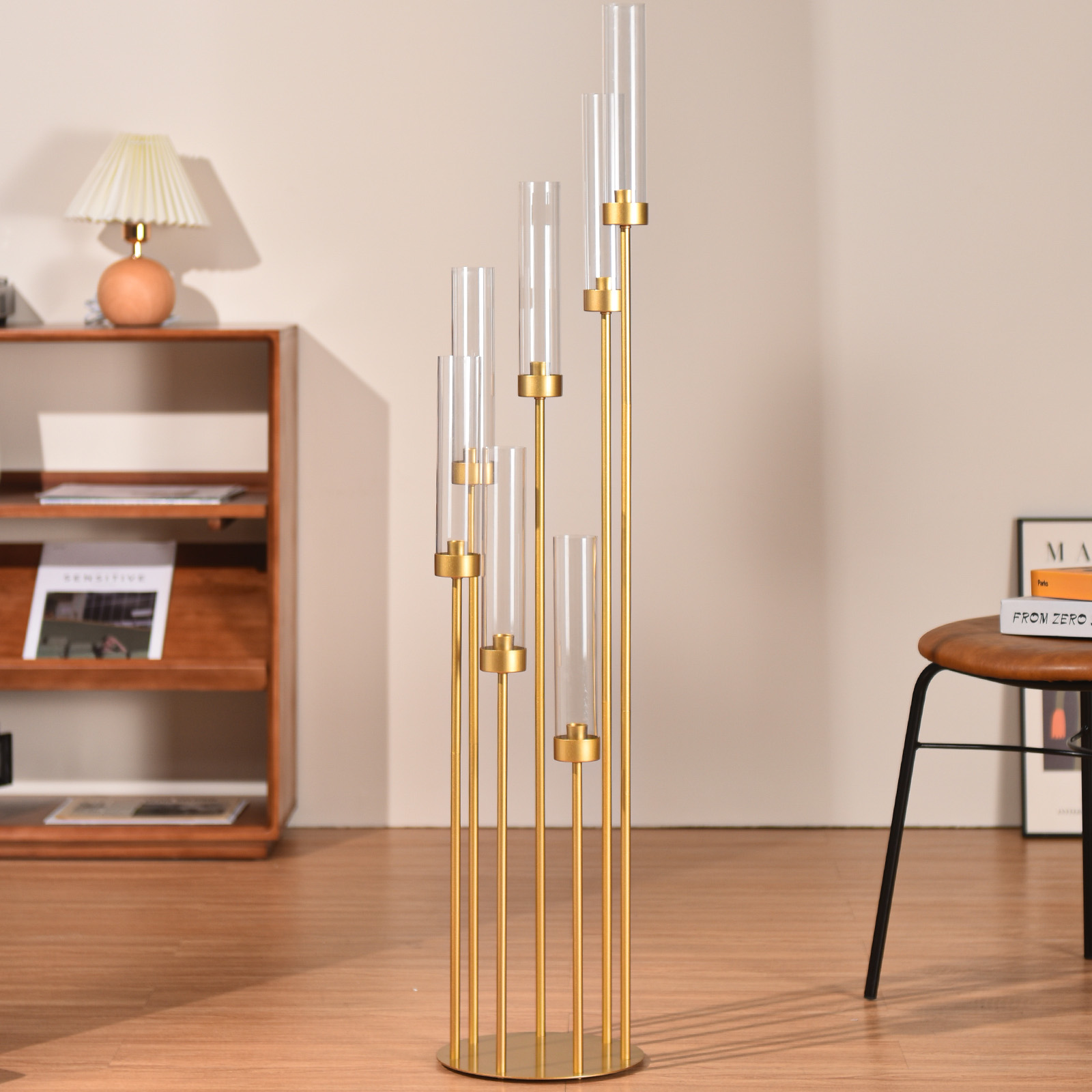 4 Sets 7-Arm Gold Floor Candel - Candle Making Glass ulasan dan harga