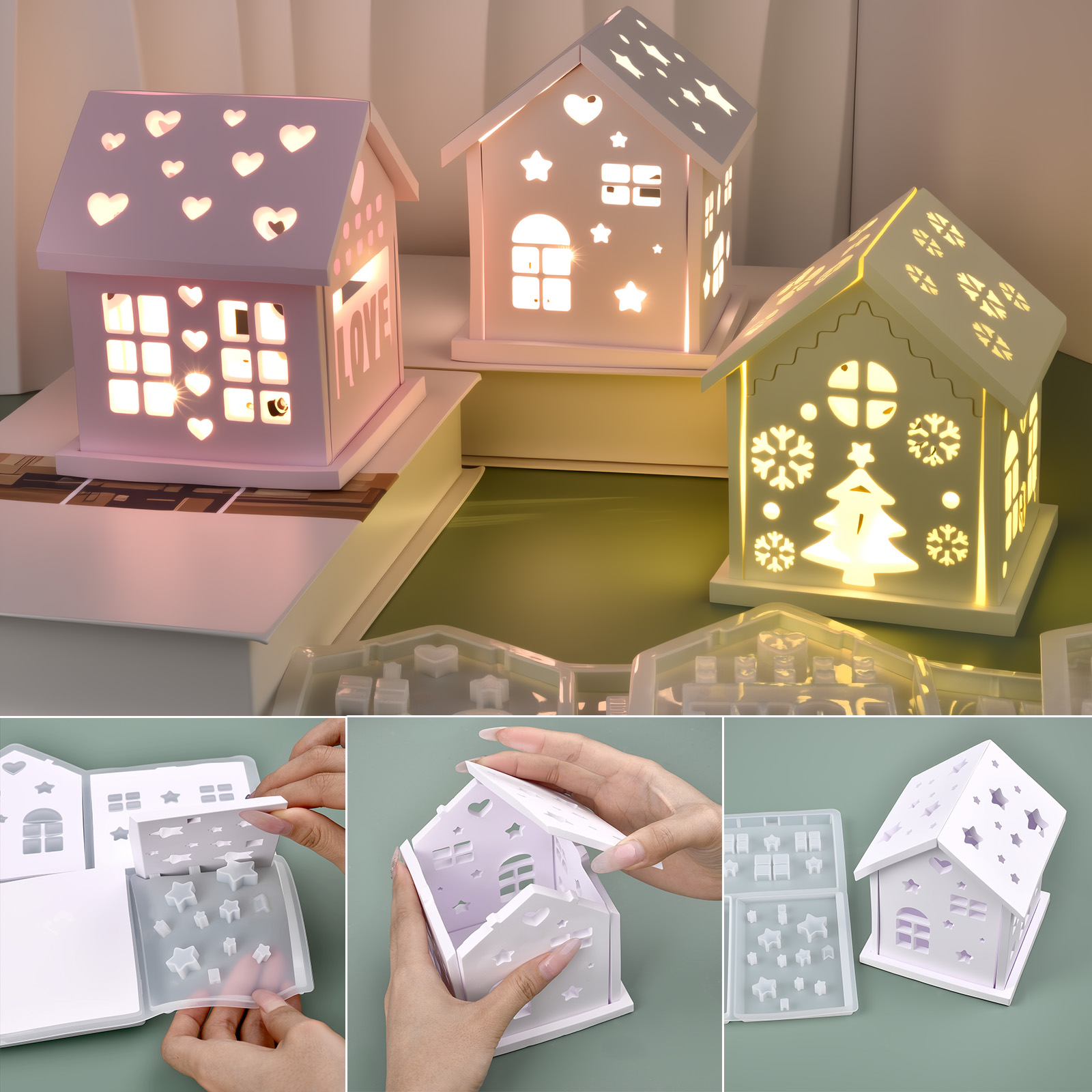 3D House Silicone Mold DIY Chr - Candle Making Things ulasan dan harga