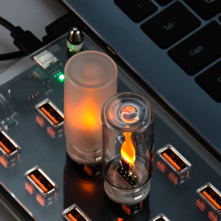 USB Flame Flickering LED Frost - Candle Making Glass ulasan dan harga