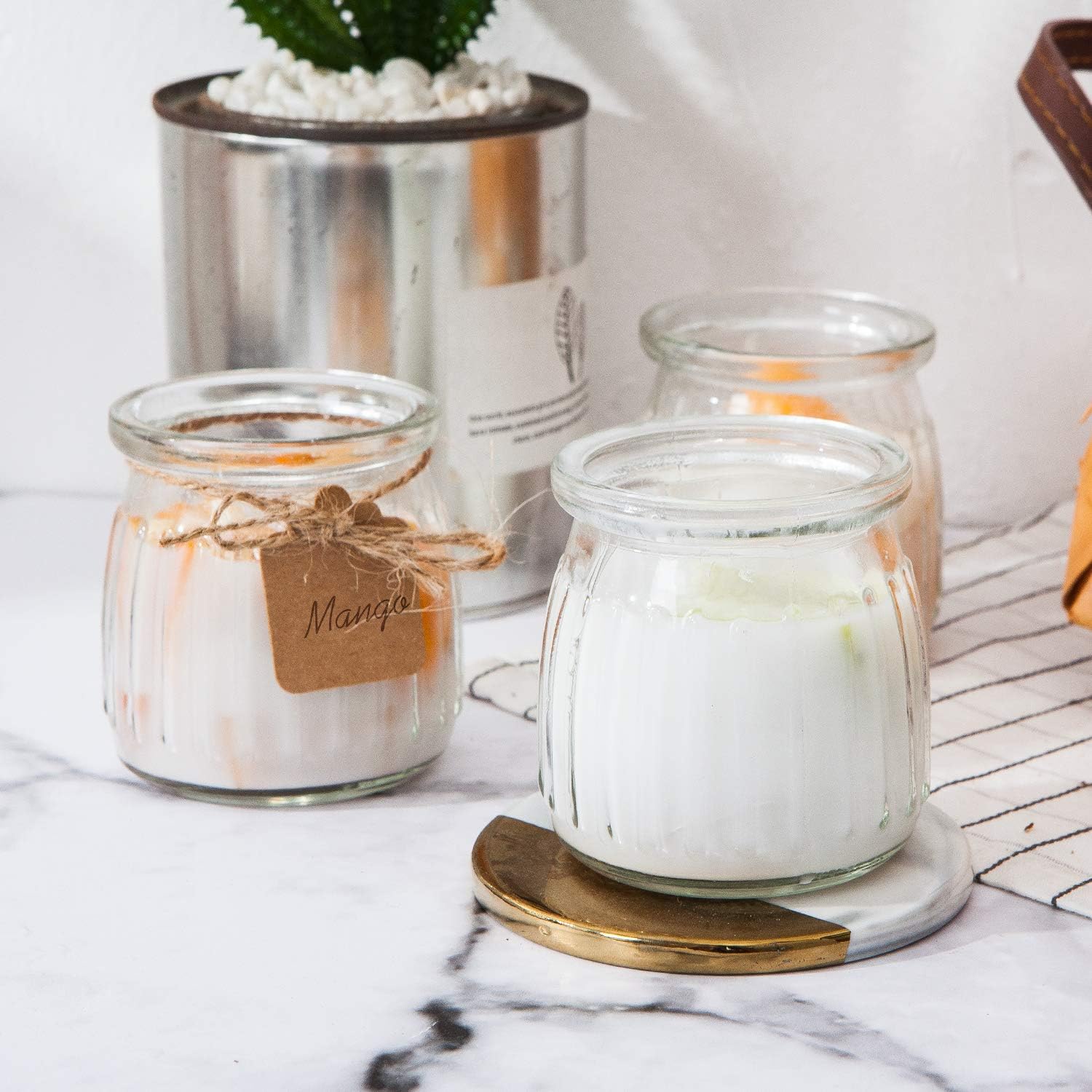 4 oz Clear Yogurt Jars With PE - Candle Making Glass ulasan dan harga