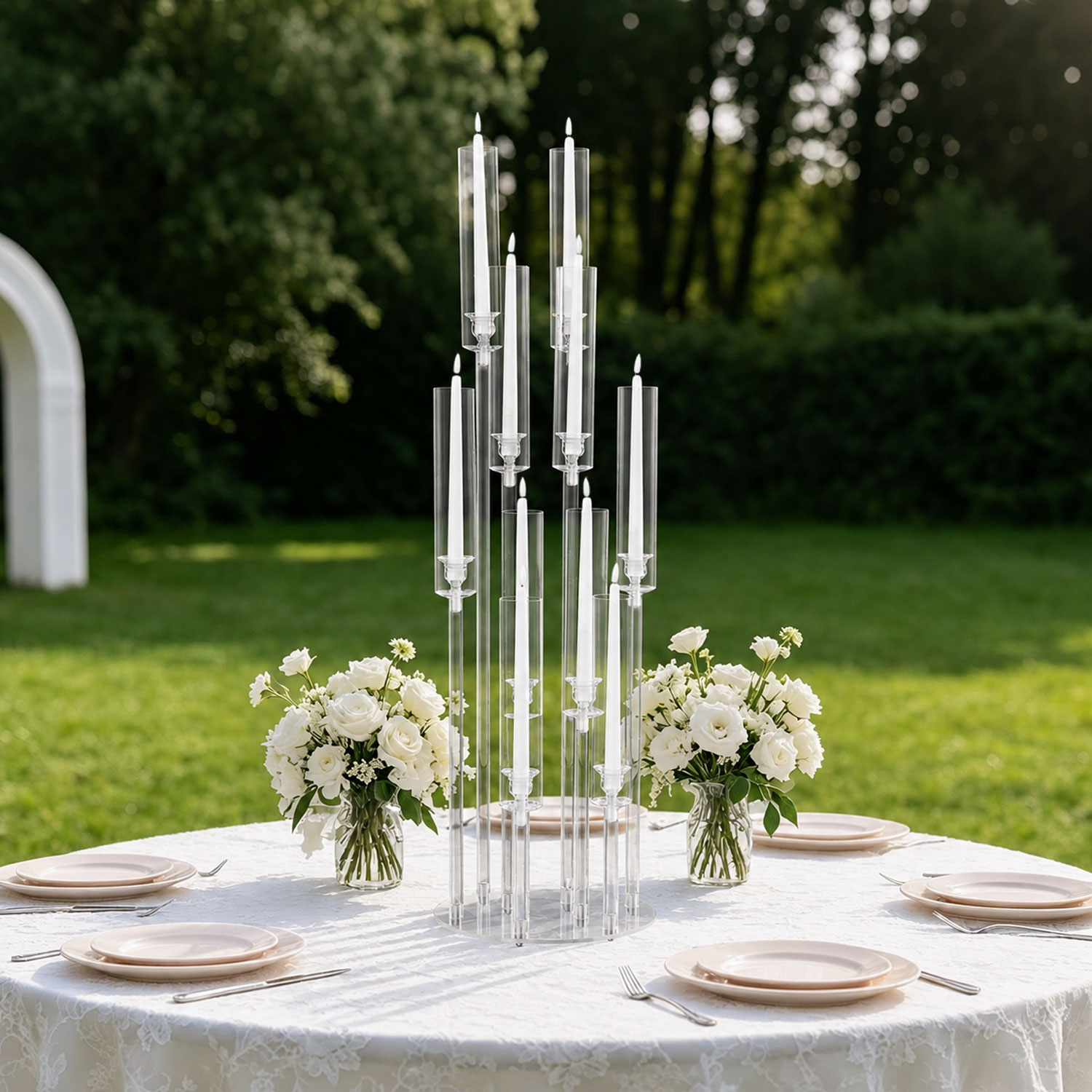 10 Arm Acrylic Candelabra Cent - Candle Making Glass ulasan dan harga