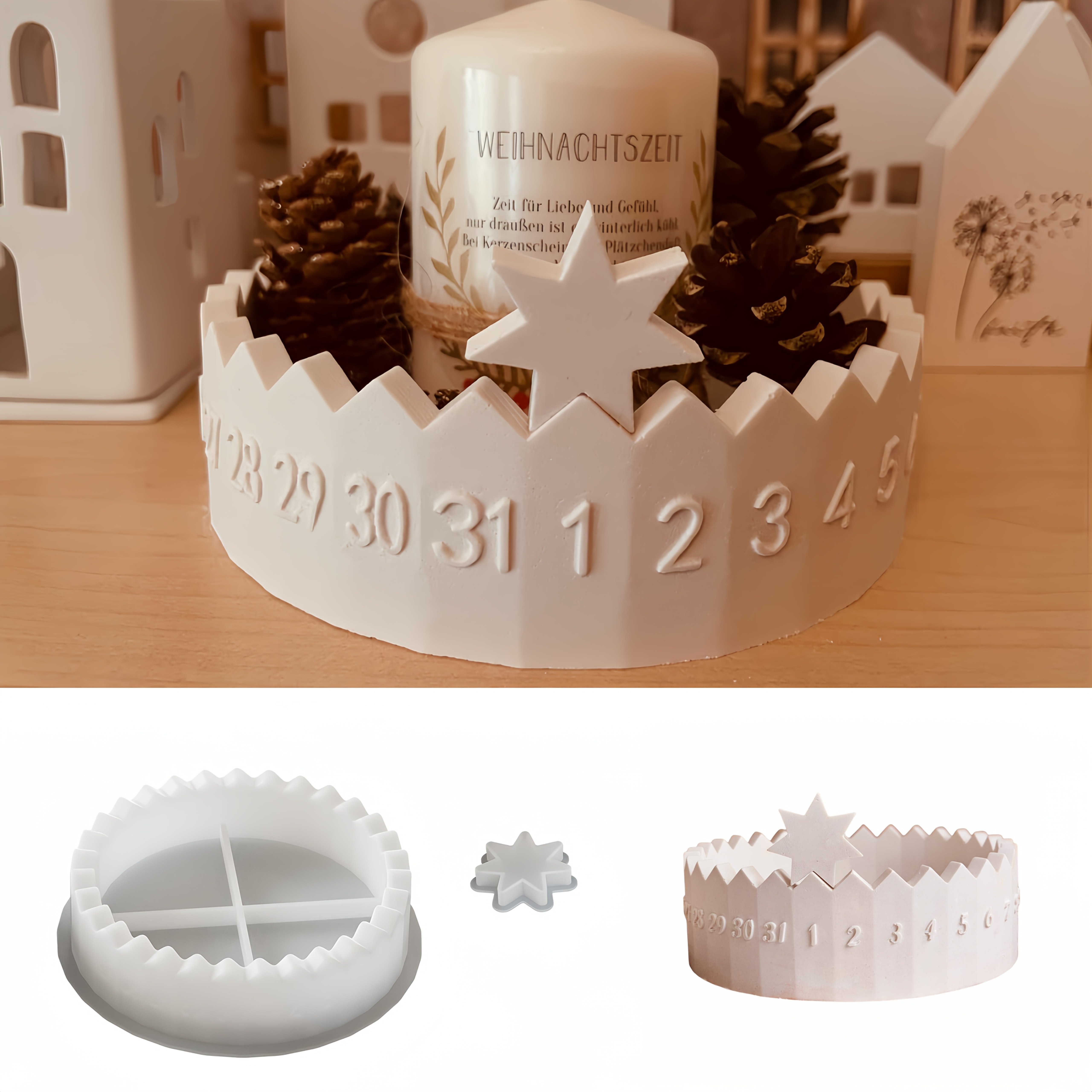 1 set Advent Calendar Silicone - Candle Mold Silicone ulasan dan harga