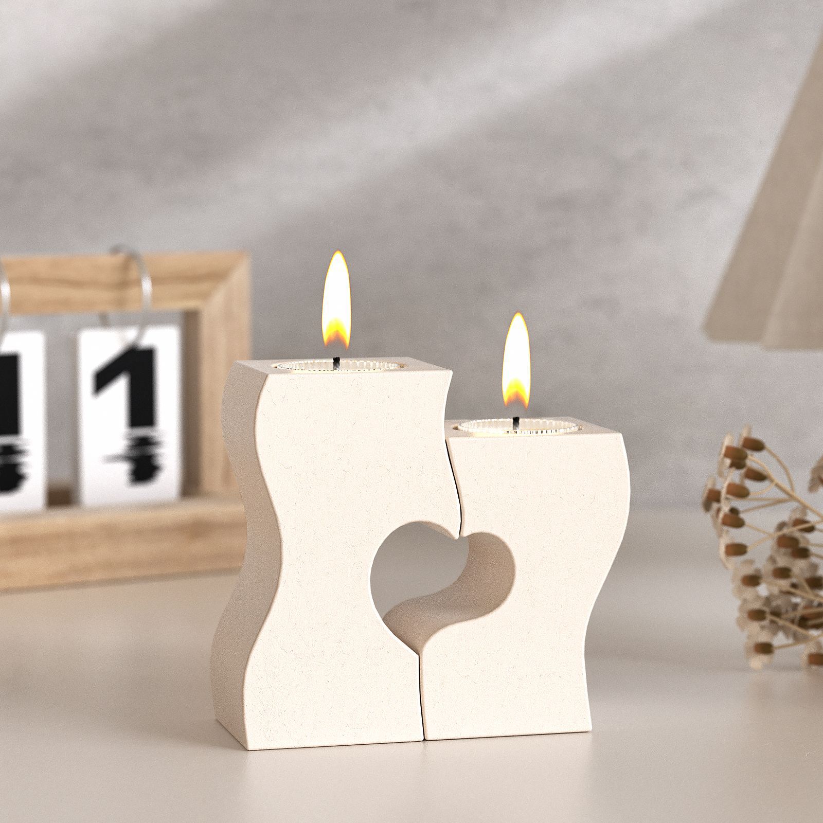 S Heart Candlestick Silicone M - Candle Making Things ulasan dan harga