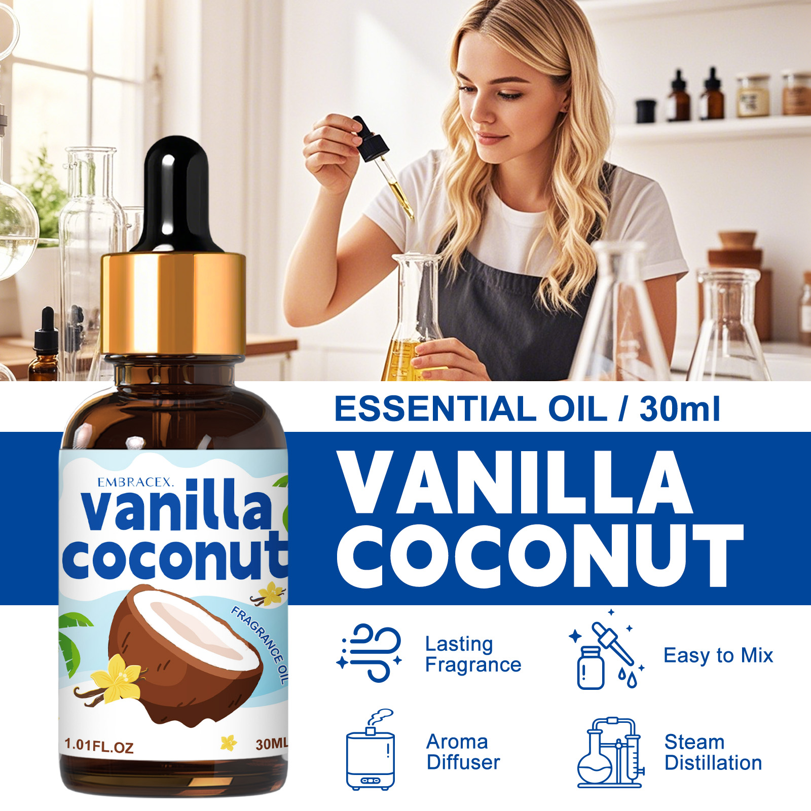 30ml Vanilla Coconut Essential - Candle Making Essentials ulasan dan harga