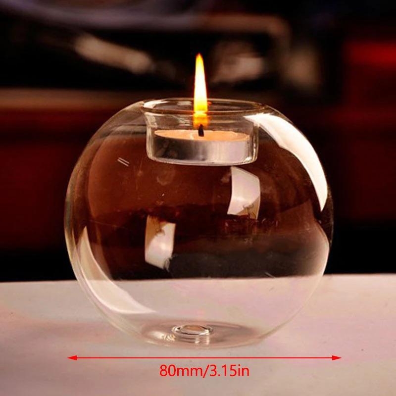 Elegant Round Glass Candle Hol - Candle Making Glass ulasan dan harga