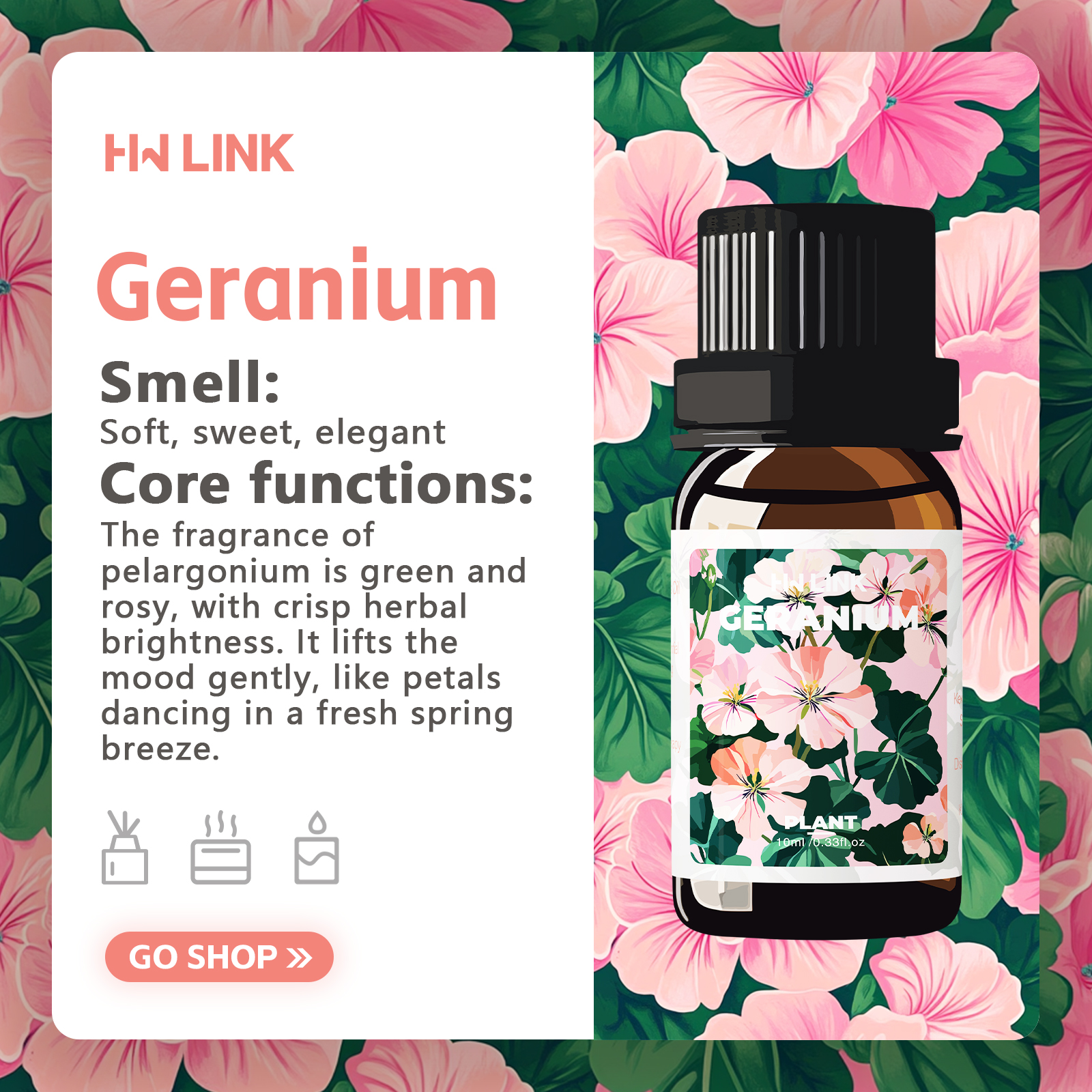 Geranium Essential Oil 10ml 10 - Candle Making Essentials ulasan dan harga