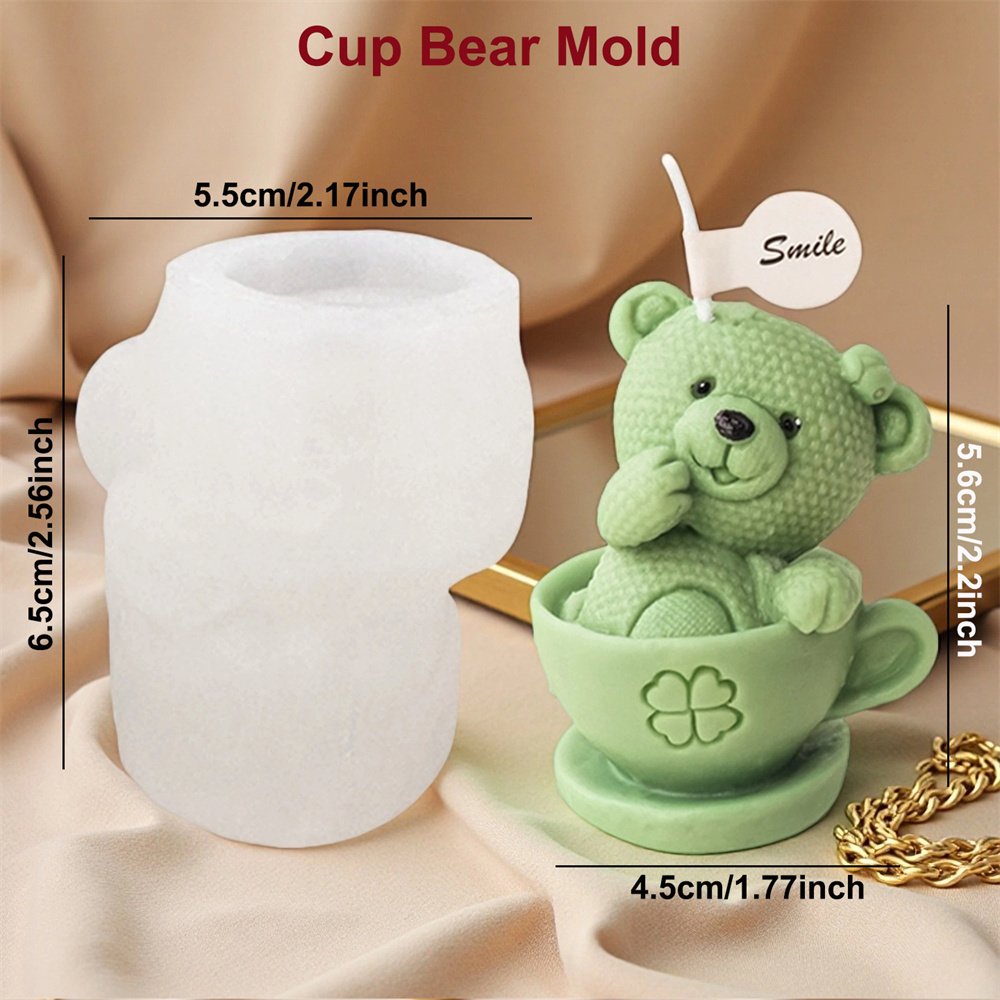 Teddy Bear in Cup Silicone Mol - Candle Making Books ulasan dan harga