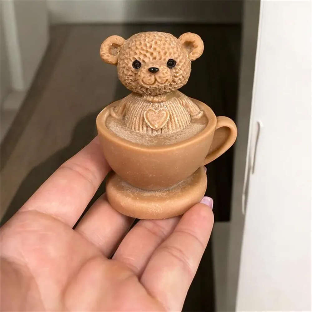 Teddy Bear in Cup Silicone Mol - Candle Making Books ulasan dan harga