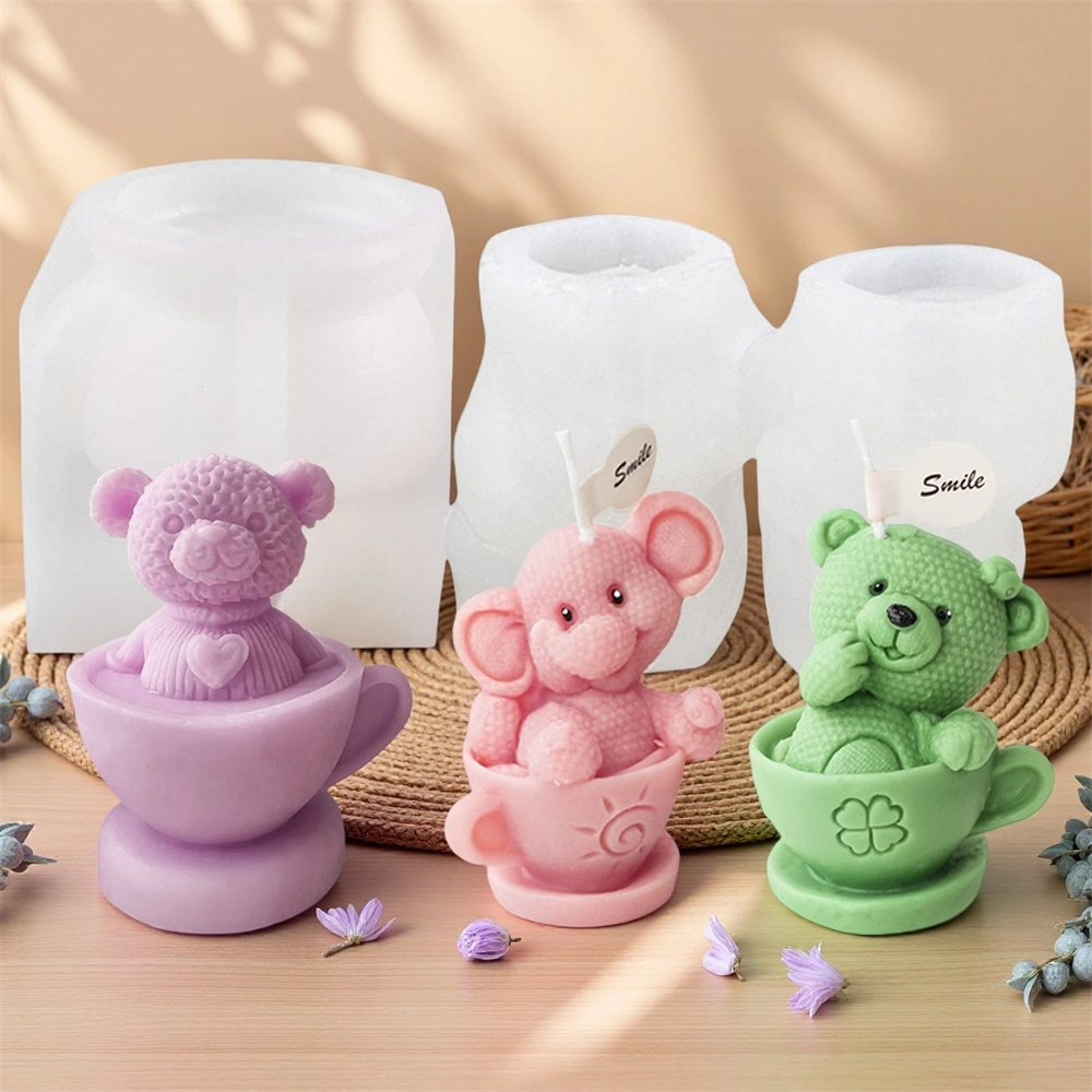 Teddy Bear in Cup Silicone Mol - Candle Making Books ulasan dan harga